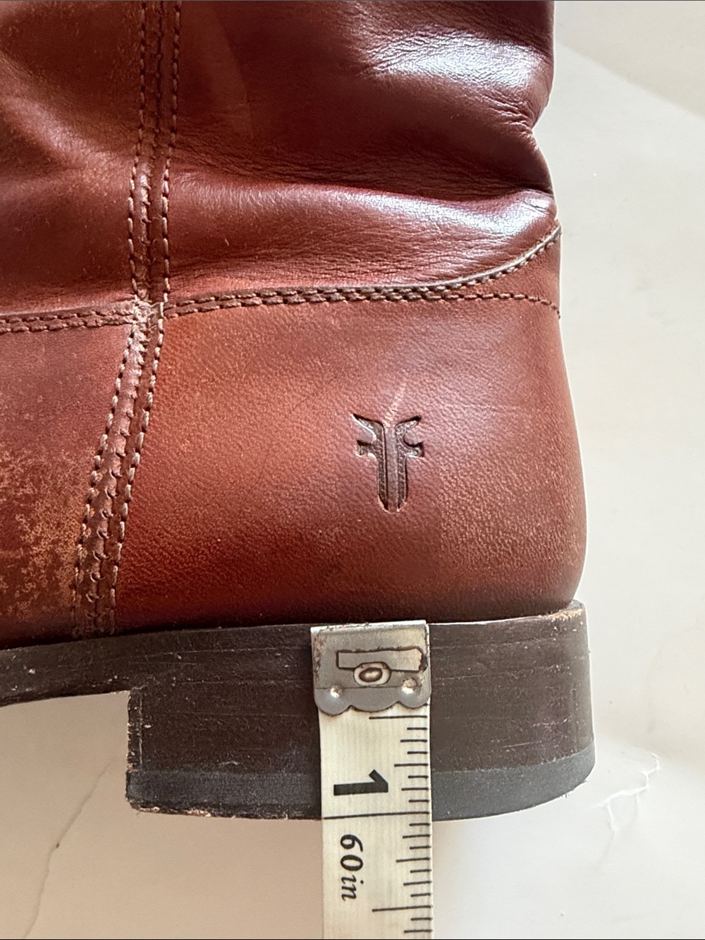 Frye Melissa Button Pull-on Brown Leather Tall Riding Cowboy Boots size 7.5 B - Picture 12 of 15